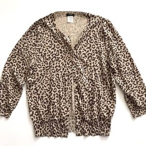 J. Crew Animal Print Cardigan Size Small